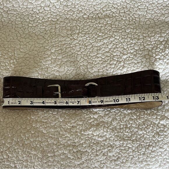 Veari Brown Wide Alligator Leather Belt size Small - Picture 3 of 5